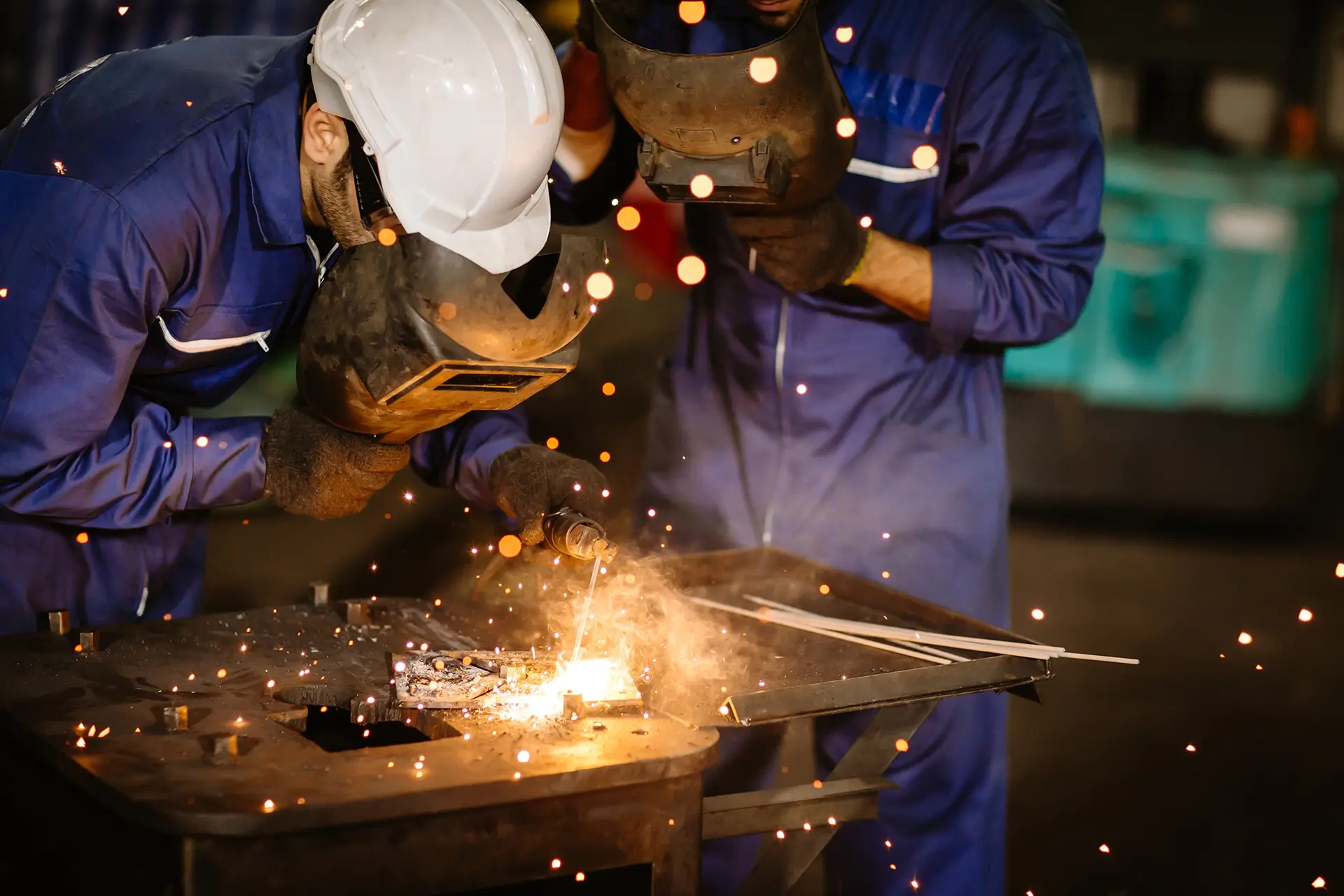 A master Japanese craftsman engaged in precision welding, capturing the essence of artisanal excellence
